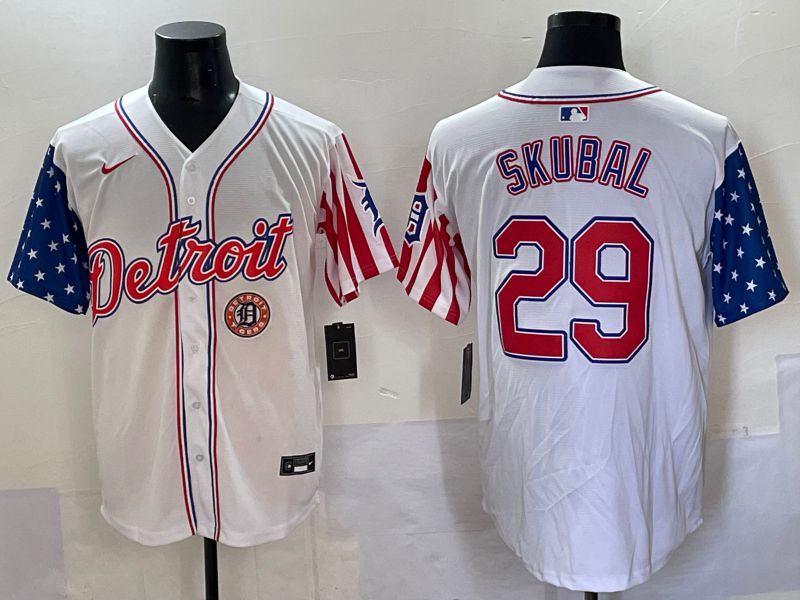 Men Detroit Tigers #29 Skubal White a generation of national flags Jointly Name 2025 Nike MLB Jersey style 5